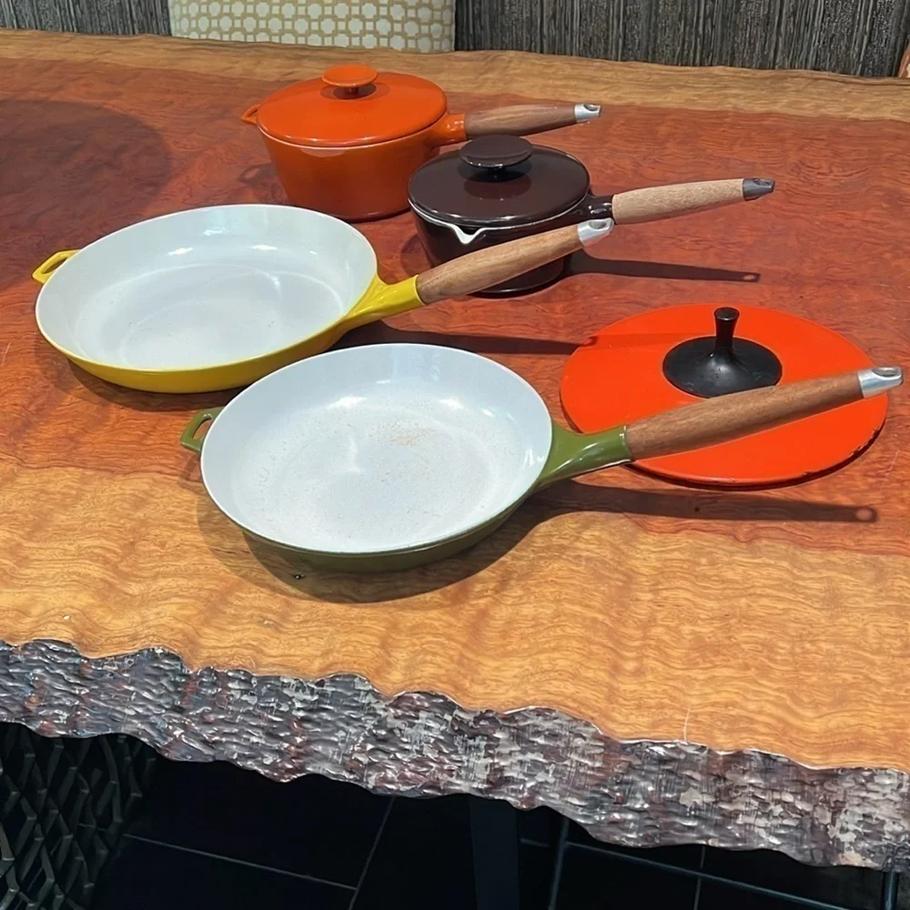 Copco Enameled Cast Iron Vintage Collectible 6 Plus 1 Piece Set of Cookware